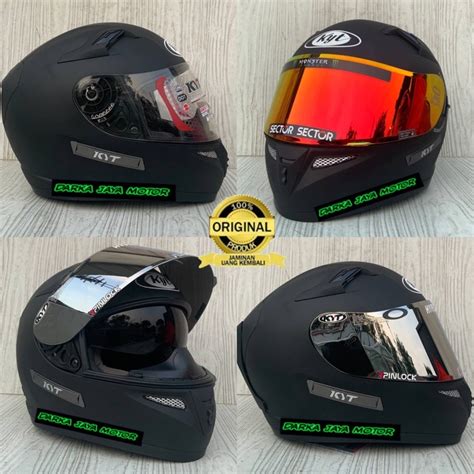 Jual HELM KYT FULL FACE K2 RIDER BLACK DOFF Paket Ganteng Spoiler 3D