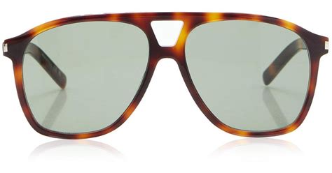 Saint Laurent Dune Aviator Frame Acetate Sunglasses In Brown Lyst Uk