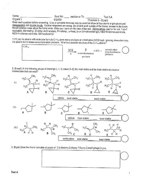 Organic Chemistry 210 Exam 3 9