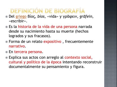 PPT Qué es una BIOGRAFÍA PowerPoint Presentation free download