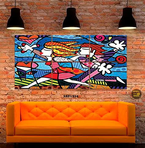 Quadro Decorativo Romero De Britto Sala Quarto Kit Pe As Elo