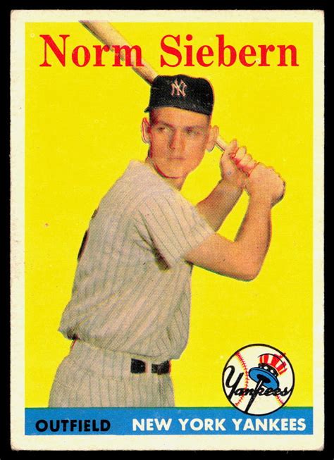 Norm Siebern 1958 Topps 54 VG EX EX EBay