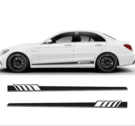 2pcs Universal Car Side Body Vinyl Decal Stripes Graphics Sticker