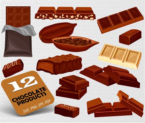 Chocolate Products Svgchocolate Svgchocolate Clipartchocolate Vector