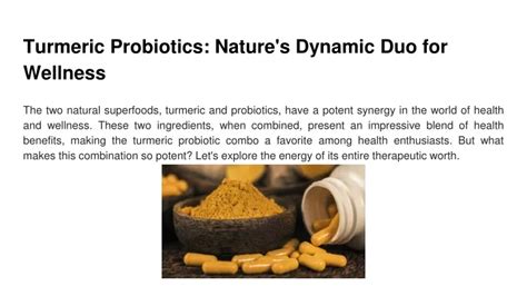 Ppt Turmeric Probiotics Nature S Dynamic Duo For Wellness Powerpoint Presentation Id 12561391