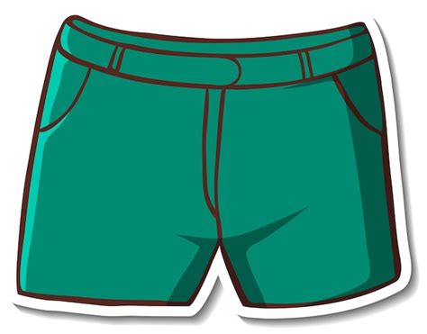 Free Vector Sticker Design With Green Shorts Isolated