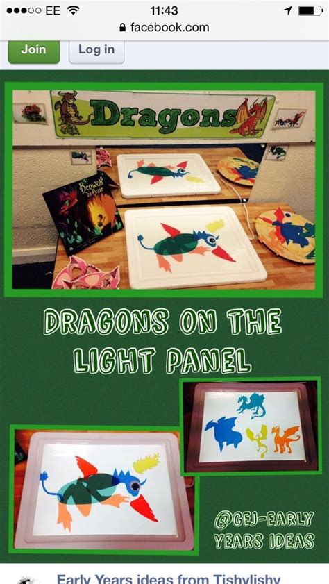 Dragons On Light Box Light Box Activities Dragon Classes