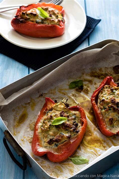 Peperoni Ripieni Al Forno Con Carne E Zucchine Ricetta Semplice