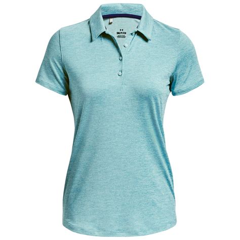 Under Armour Ladies Zinger Short Sleeve Golf Polo Blue Foam White