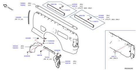 Diagram Rear Body Side Gate Fitting For Your Nissan Titan