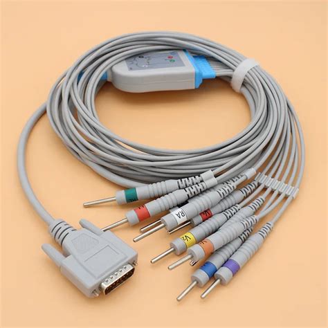 DB15 Pins ECG EKG 10 Leads Cable And Electrode Leadwire For Edan SE 1