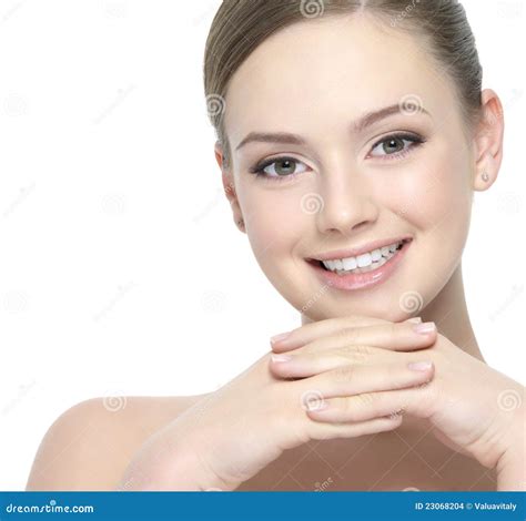 Beautiful Smiling Face of Woman Stock Photo - Image of teen, beautiful: 23068204