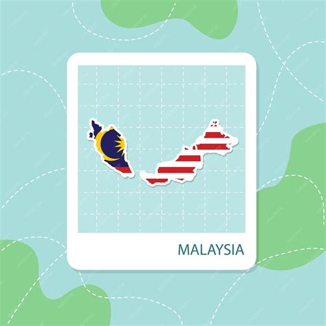 Premium Vector Stickers Of Malaysia Map With Flag Pattern In Frame