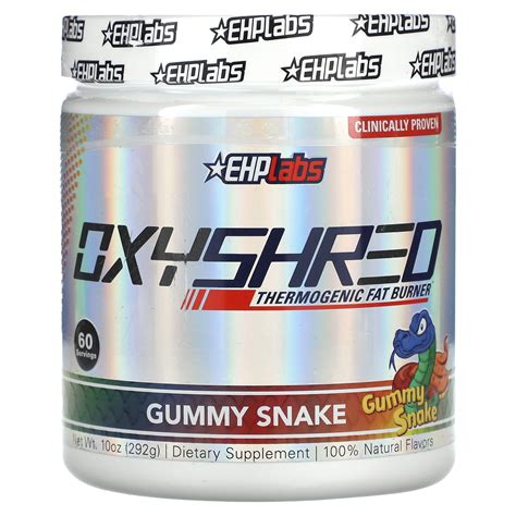 Oxyshred Thermogenic Fat Burner Gummy Snake 10 Oz 292 G Ehplabs