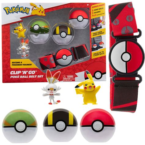 Pas Pokeball Clip N Go Zestaw Pokemon Pikachu Scorbunny Jazwares