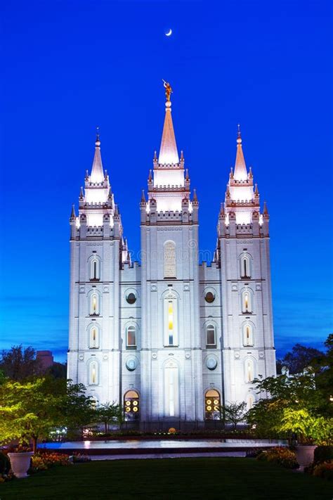 Mormonen Tempel In Salt Lake City Ut Stockfoto Bild Von Belichtet