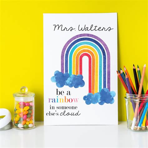 Be A Rainbow Cute Classroom Canvas Sign T For Teacher Etsy