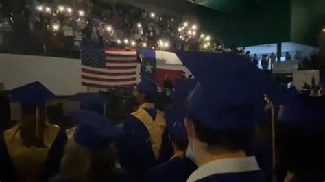 Watch: Texas high school graduation held by cellphone light during ...