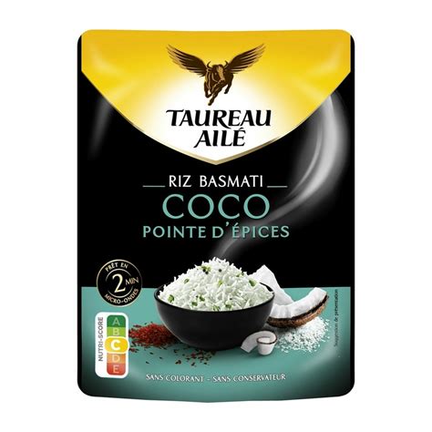 Taureau Aile Riz Basmati Micro Onde Coco Et Pointe D Epices Sachet De