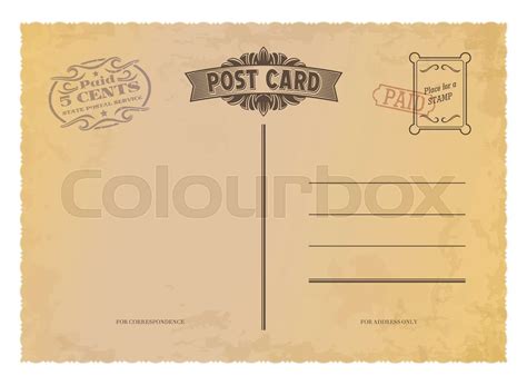 Antik Postkarte Retro Stock Vektor Colourbox