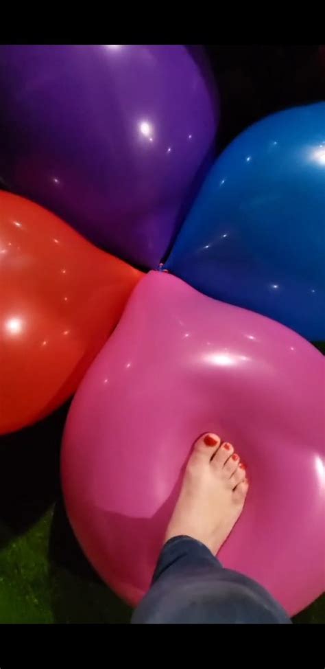 Sarah Bursting Huge Balloons In Her Garden In The Night Boomballoon Sarah Bursting Left Over