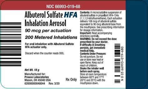 ALBUTEROL SULF HFA 90MCG INH 18GM - PRASCO LABORATORIES LLC