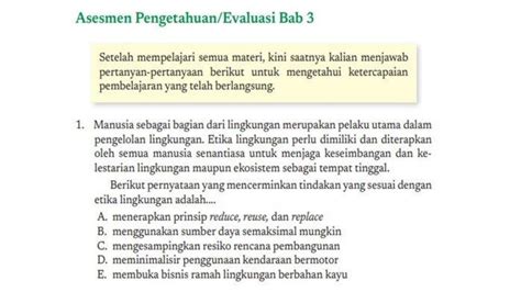 Soal Kunci Jawaban Mapel Geografi Kelas 11 SMA Bab 1 Lingkungan