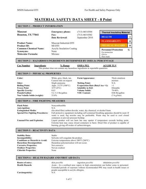 MSDS Material Safety Data Sheet 52 OFF Pinnaxis