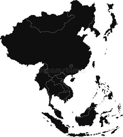 East Asia Map Stock Vector