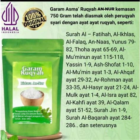 Jual Garam Ruqyah Bidara Asli 500gr An Nur Sudah Di Asma Penangkal Aura