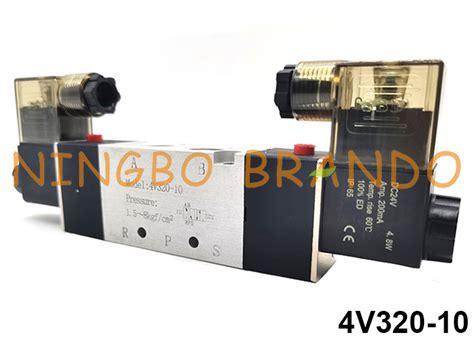 4V320 10 Airtac Type 5 2 Way Double Coil Pneumatic Solenoid Valve 24VDC