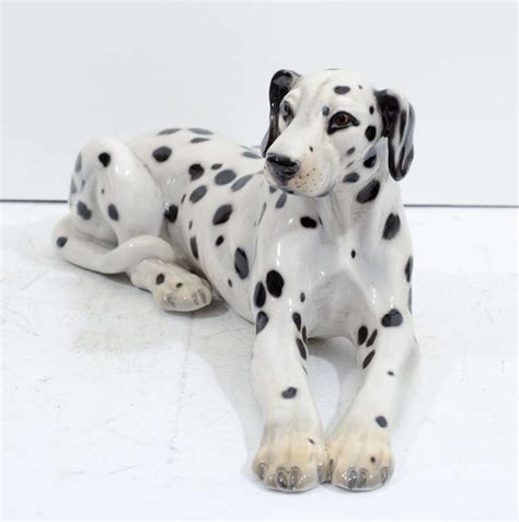 Mid Century Italian Majolica Dalmatian Sculpture At 1stdibs