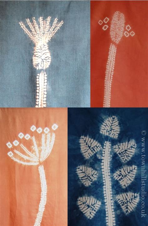 A Mix Of Indigo And Madder Root Dyed Fabrics Patterns Created With