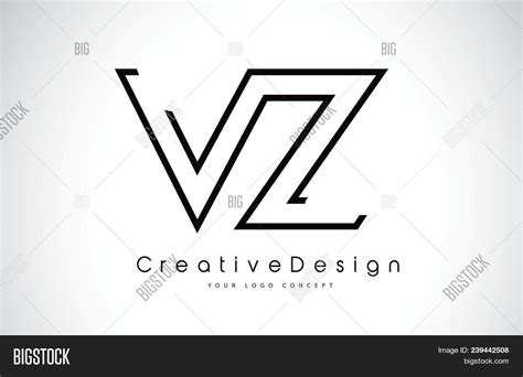 Vz V Z Letter Logo Design In Black Colors Creative Modern Letters