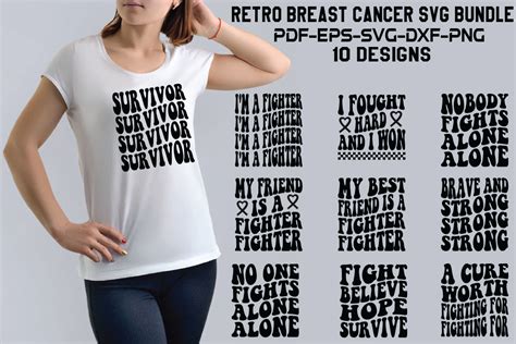 Retro Breast Cancer Svg Bundle Graphic By Creativekhadiza Creative