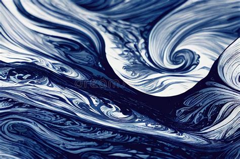 Blue Foamy Ocean Water Swirl And Melting Wave Flowing Liquid Motion