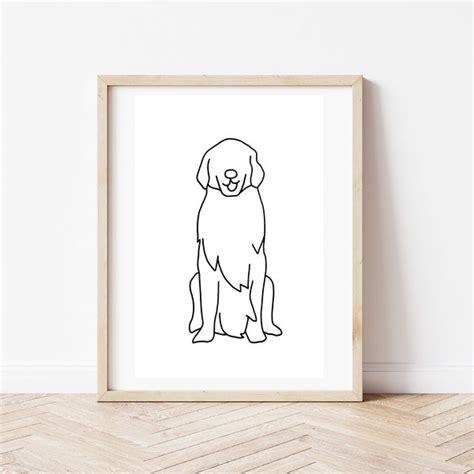 Golden Retriever Outline Print - Etsy