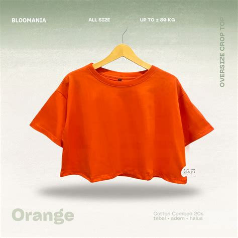 Jual Bloomania Kaos Polos Crop Top Oversized Cotton Combed S Shopee