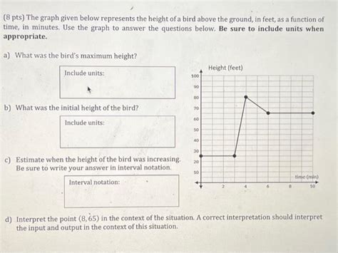 Solved 8pts The Graph Given Below Represents The Height Chegg