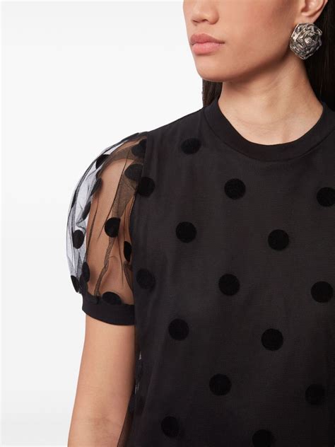 Nina Ricci Polka Dot Pattern Mini Dress Black Farfetch