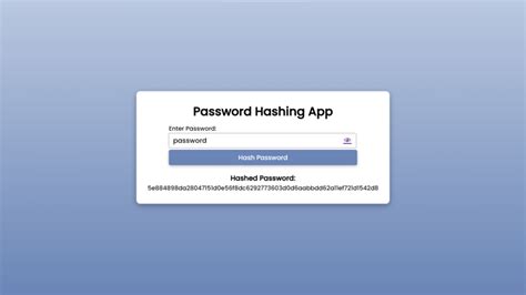 Password Hashing App Using Html Css And Javascript With Source Code Sourcecodester