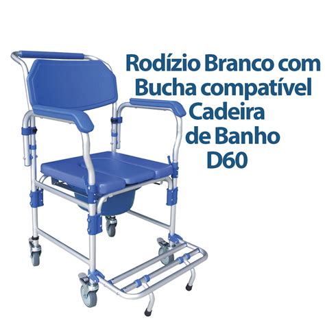 Rodizio Branco Com Bucha Cadeira De Banho D60 Dellamed Compre Aqui