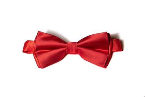 Premium Photo Red Bow Tie On A White Background Closeup