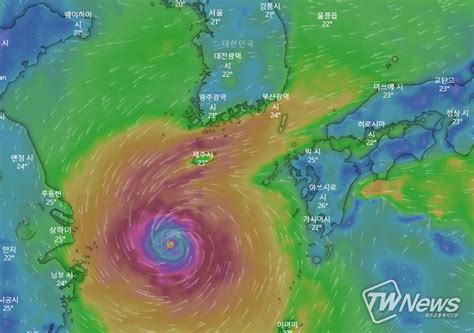 기상청속보 2021 14호 태풍찬투 14~15일 실시간경로 발표 제주500mm물폭탄