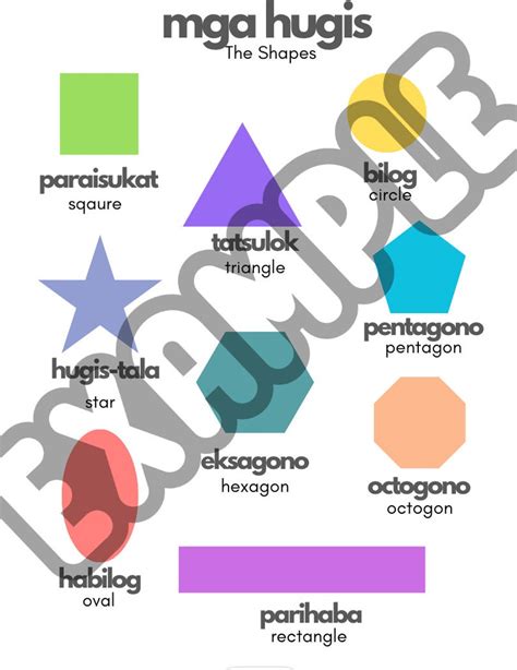 Tagalog Filipino Language Colours Shapes Days Of The Week Seasons