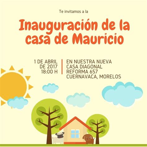 Plantillas De Invitaciones Para Inauguraci N De Casa Canva