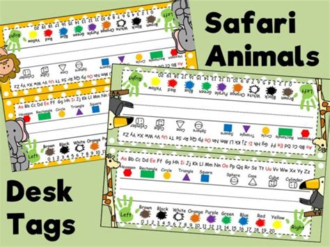 Safari Animals Printable Desk Name Tags Made By Teachers