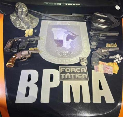 Trio Preso Em Flagrante Pela Pmce Armas De Fogo E Muni Es