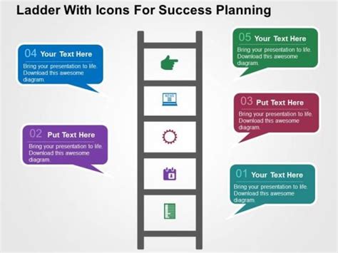 Ladder With Icons For Success Planning Powerpoint Templates