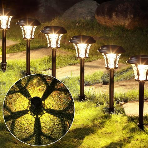 6 Pack Outdoor Lights Solar Powered 20 Lumens Solar Yard